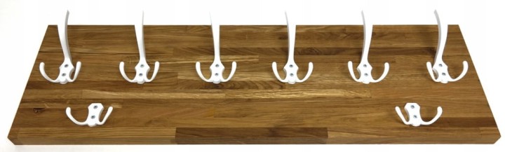 Wieszak dębowy drewniany ścienny do przedpokoju na ścianę dąb 80 x 25 26mm