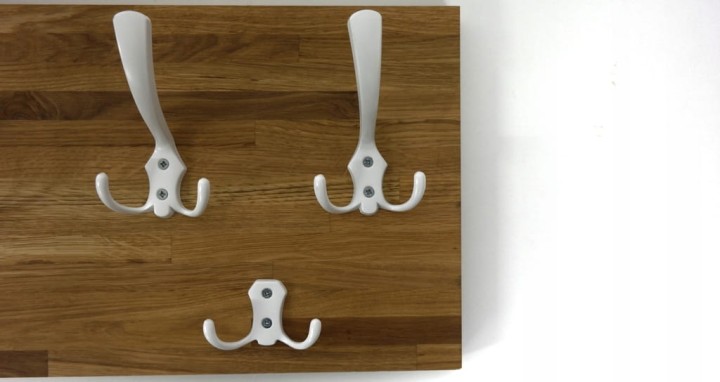 Wieszak dębowy drewniany ścienny do przedpokoju na ścianę dąb 80 x 25 26mm