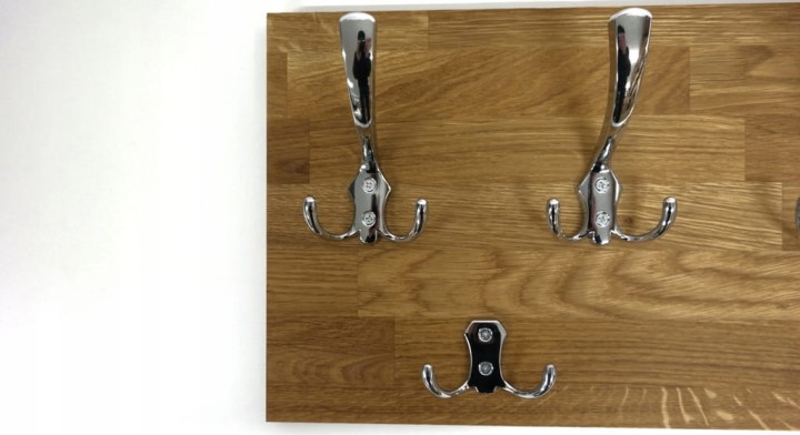 Wieszak dębowy drewniany ścienny do przedpokoju na ścianę dąb 80 x 25 26mm