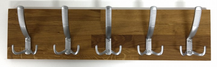 Wieszak dębowy drewniany ścienny do przedpokoju na ścianę dąb duży 60 x 15