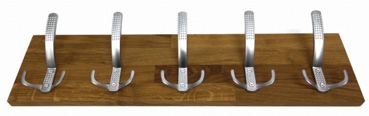 Wieszak dębowy drewniany ścienny do przedpokoju na ścianę dąb duży 60 x 15