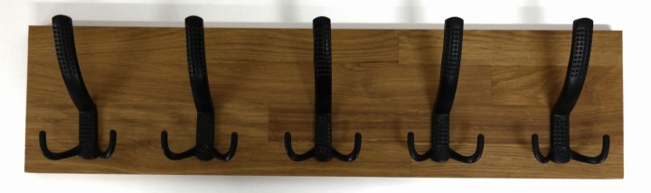 Wieszak dębowy drewniany ścienny do przedpokoju na ścianę dąb duży 60 x 15