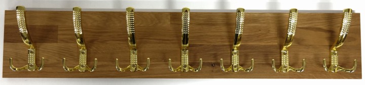 Wieszak dębowy drewniany ścienny do przedpokoju na ścianę dąb duży 80 x 15