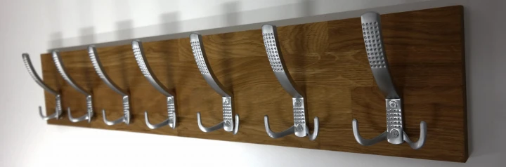 Wieszak dębowy drewniany ścienny do przedpokoju na ścianę dąb duży 80 x 15