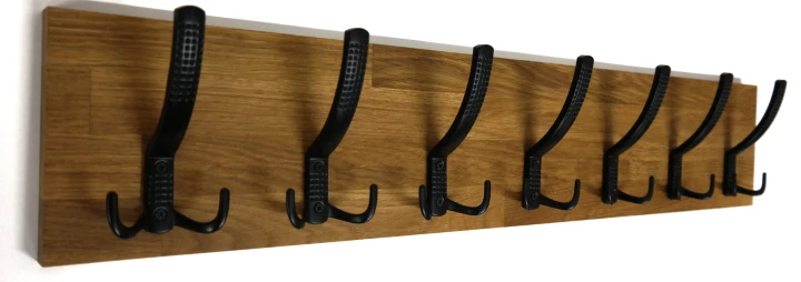 Wieszak dębowy drewniany ścienny do przedpokoju na ścianę dąb duży 80 x 15
